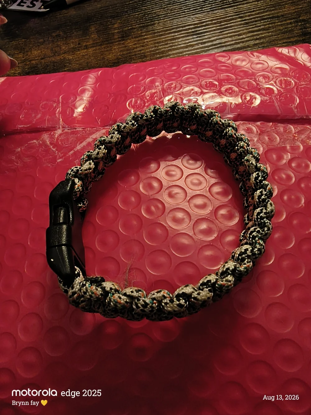 Amazon Multicolor Paracord Key & Card Holder Bracelet with Black Buckle